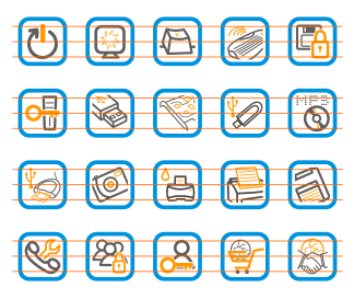 A collection of225 web and computer related icons and pictograms.