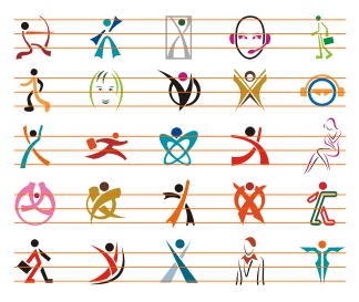 A colletion of 375 inspirational logo concepts ih human shapes.