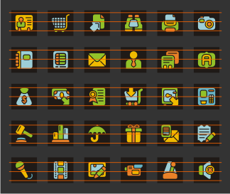A collection of 150 smooth design icons in 4 thematic categories.